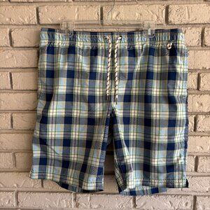 Lands' End Men’s Plaid Swim Shorts Medium